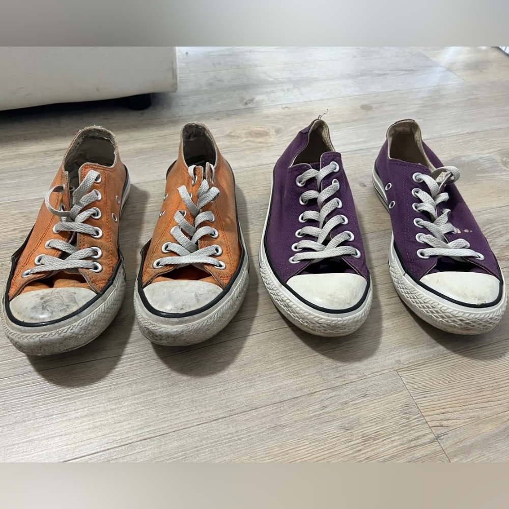 2 Pairs of Converse Sneaker Men's Size 5 - Women's Size 7 Orange and Purple